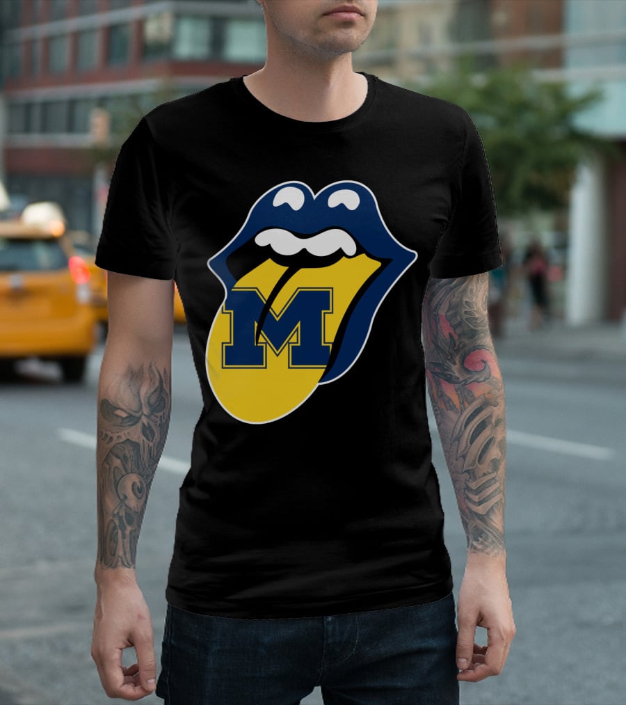Michigan Wolverines Rolling Stones T-Shirt