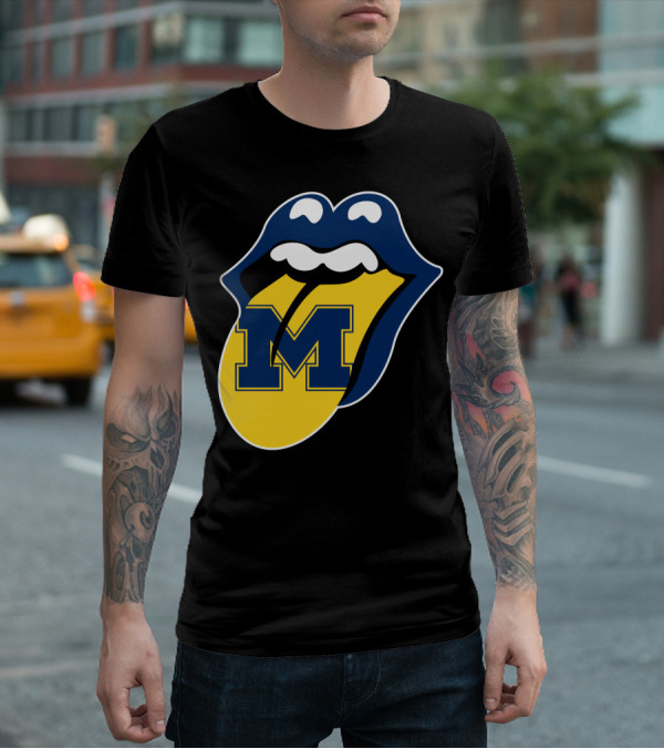 Michigan Wolverines Rolling Stones T-Shirt