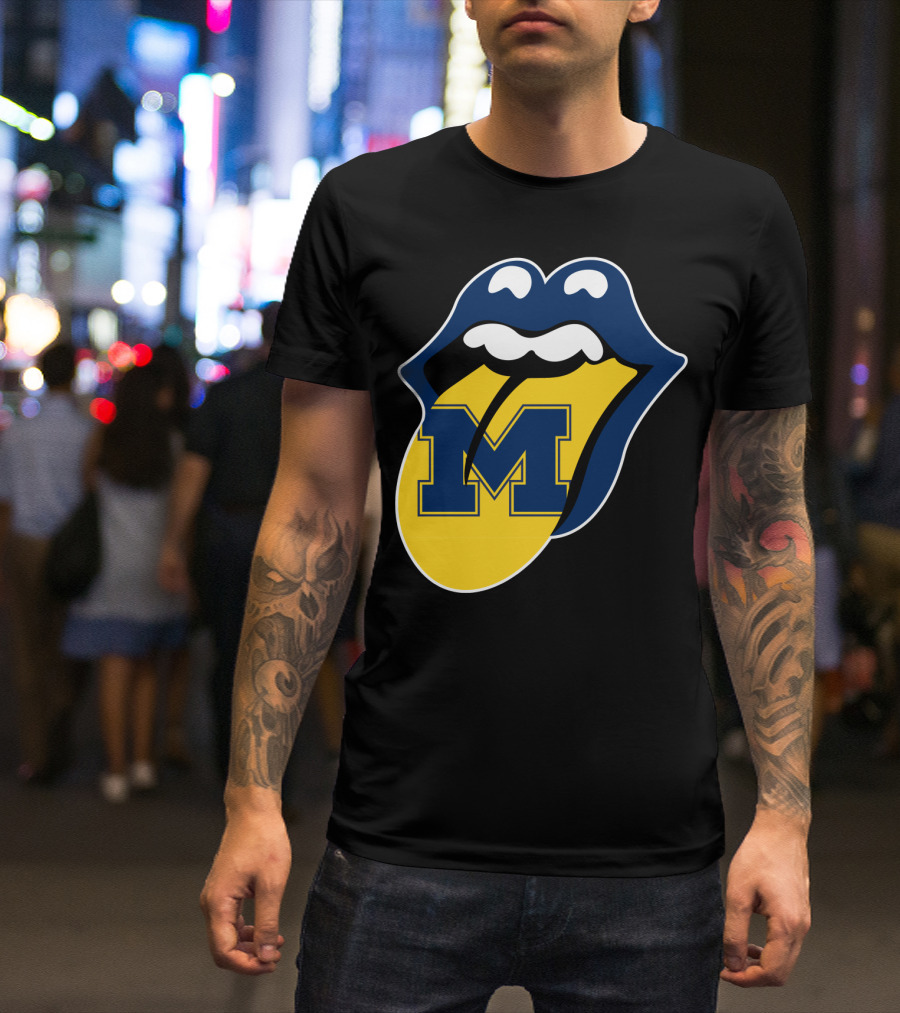 Michigan Wolverines Rolling Stones T-Shirt