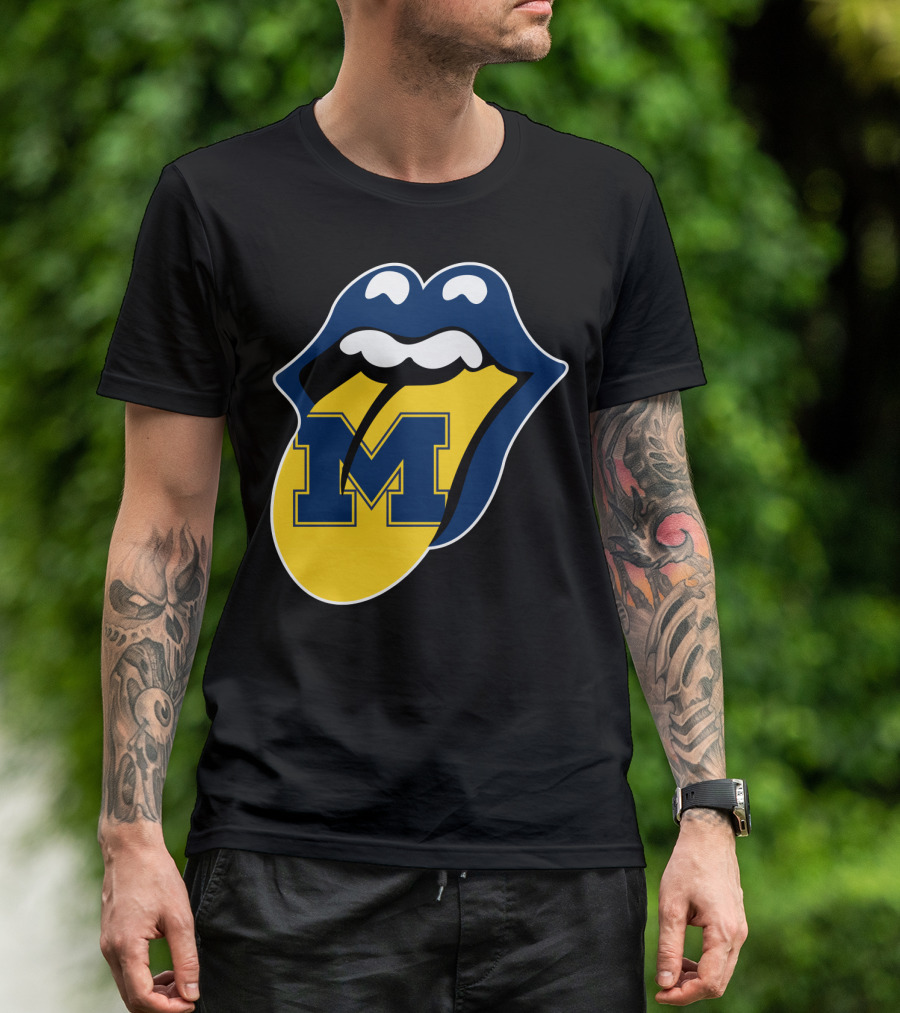 Michigan Wolverines Rolling Stones T-Shirt
