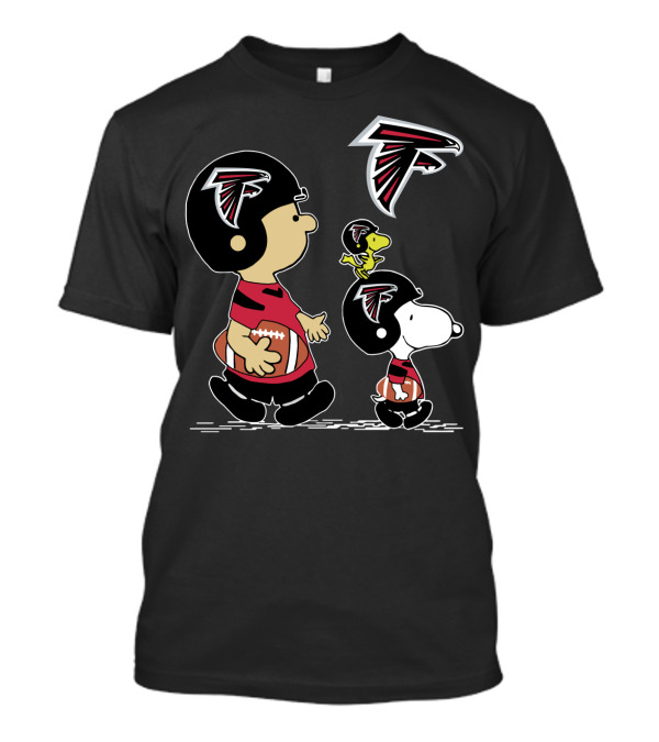Peanuts Christmas Atlanta Falcons Football Charlie Brown Snoopy Woodstock T-Shirt