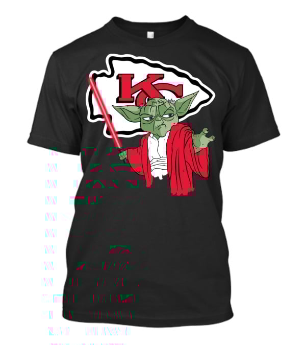 Kansas City Chiefs Yoda Lightsaber Fan T-Shirt