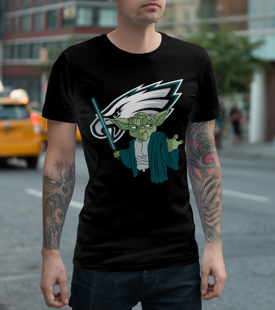 Eagles Yoda Lightsaber Star Wars Philadelphia Football T-Shirt
