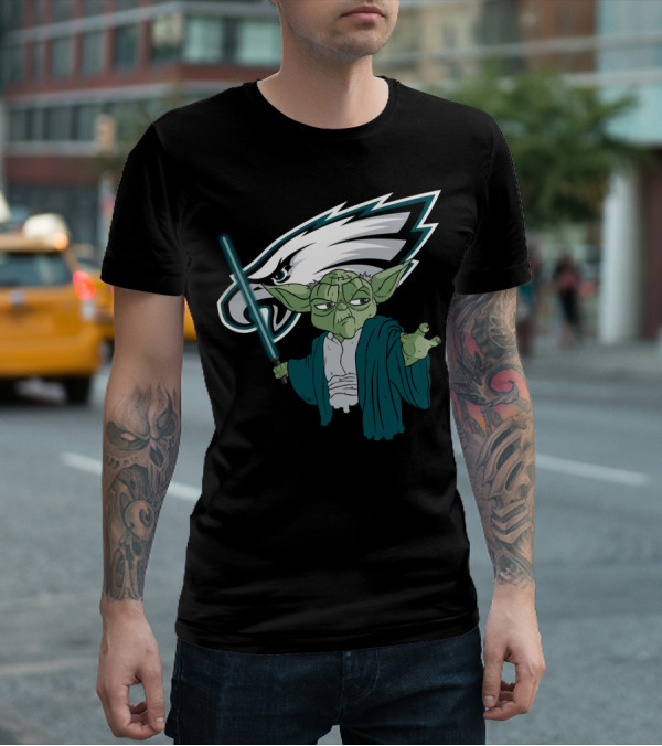 Eagles Yoda Lightsaber Star Wars Philadelphia Football T-Shirt