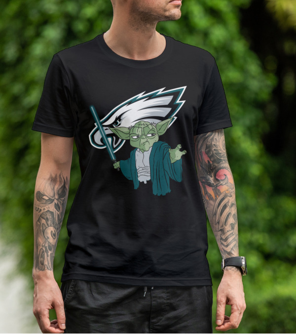 Eagles Yoda Lightsaber Star Wars Philadelphia Football T-Shirt