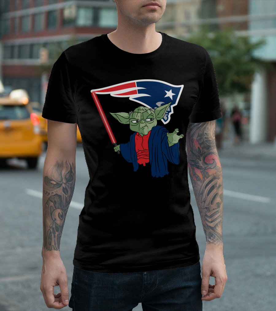 Yoda Patriots Logo Lightsaber Jedi Crossover T-Shirt