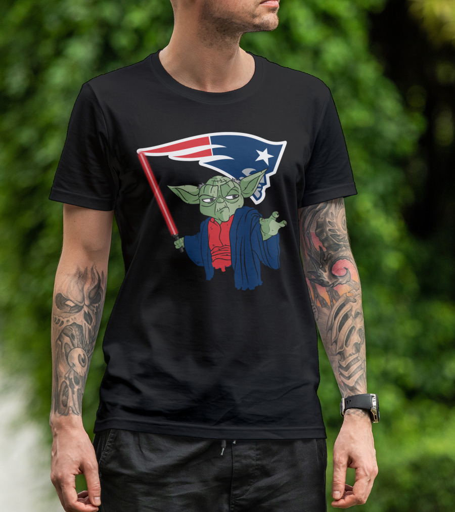 Yoda Patriots Logo Lightsaber Jedi Crossover T-Shirt