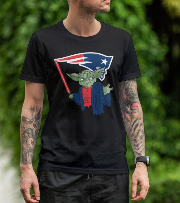 Yoda Patriots Logo Lightsaber Jedi Crossover T-Shirt