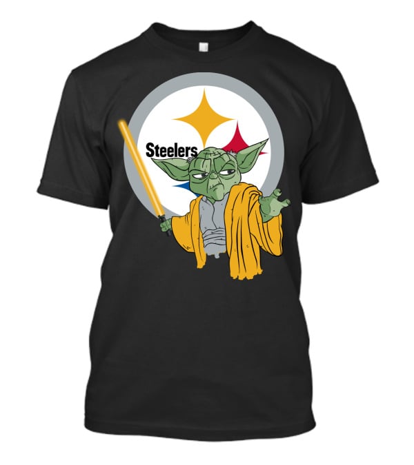 Steelers Yoda Star Wars Crossover With Lightsaber T-Shirt