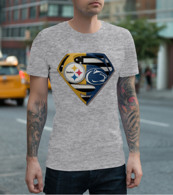 Steelers Nittany Lions Superman Logo Mashup T-Shirt