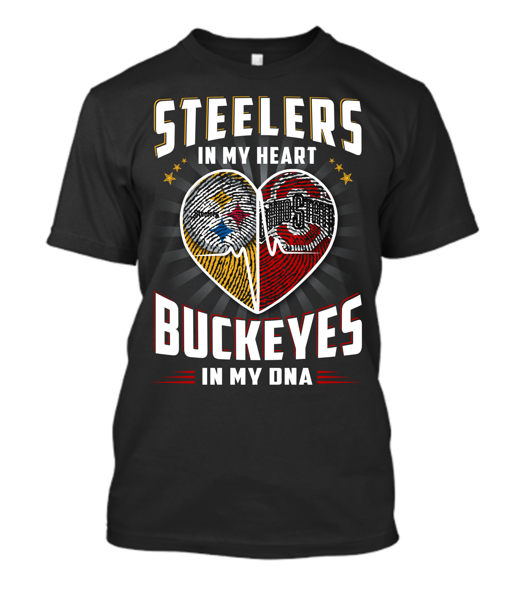 STEELERS IN MY HEART BUCKEYES IN MY DNA T-Shirt