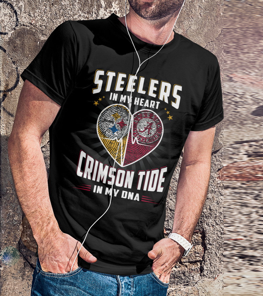 Steelers In My Heart Crimson Tide In My Dna T-Shirt