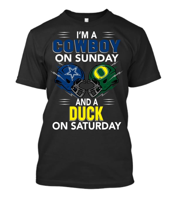 I'm A Cowboy On Sunday And A Duck On Saturday Football Helmets T-Shirt