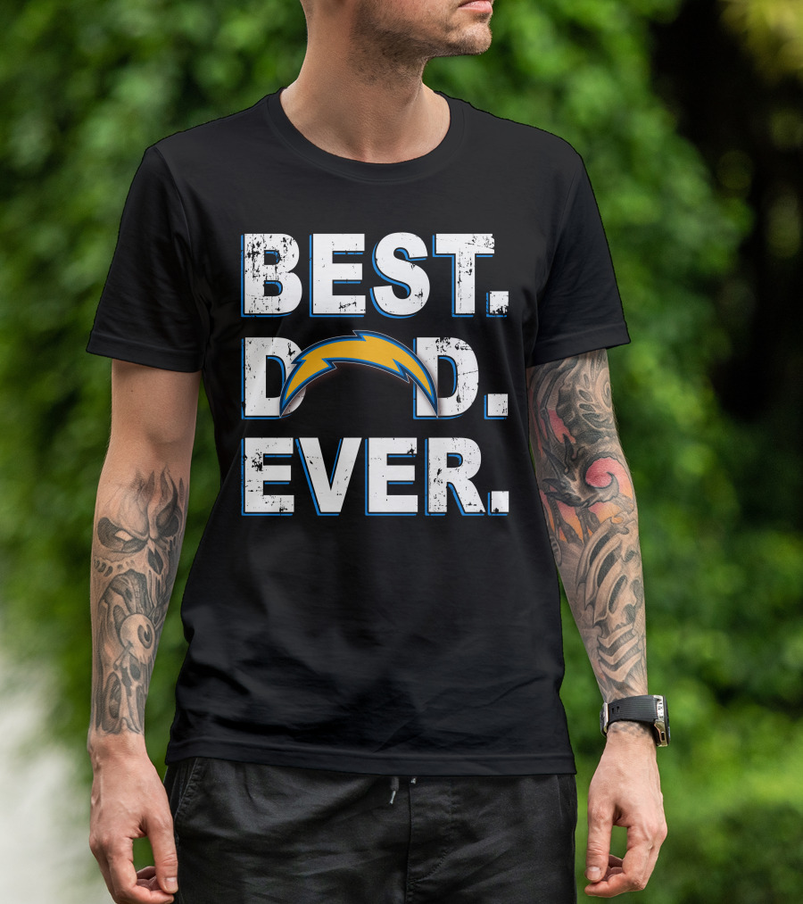 Best Dad Ever Chargers Football Fan Gear T-Shirt