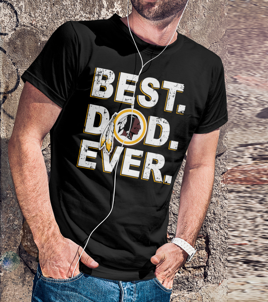 Best Dad Ever Washington Football Feather Symbol T-Shirt