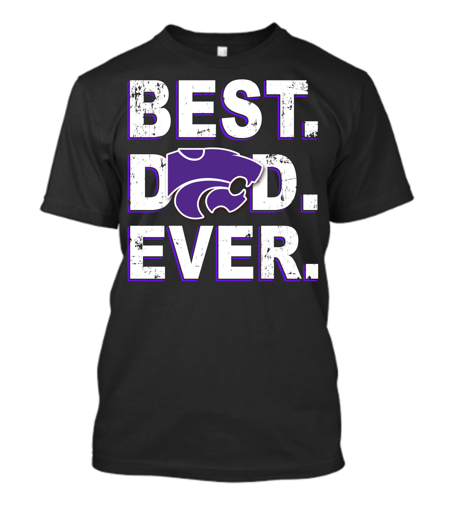 BEST DAD EVER Wildcat Logo Purple And White T-Shirt