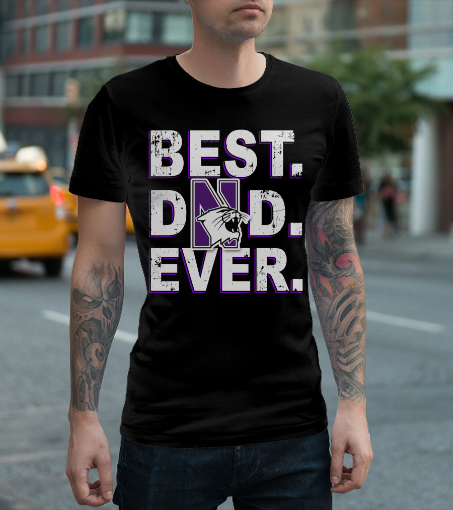 Best Dad Ever Northwestern Wildcats Panther T-Shirt