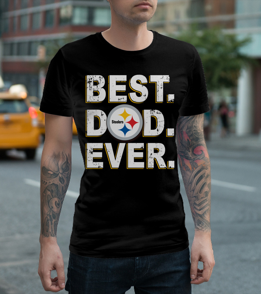 BEST DAD EVER Steelers Football Fan T-Shirt