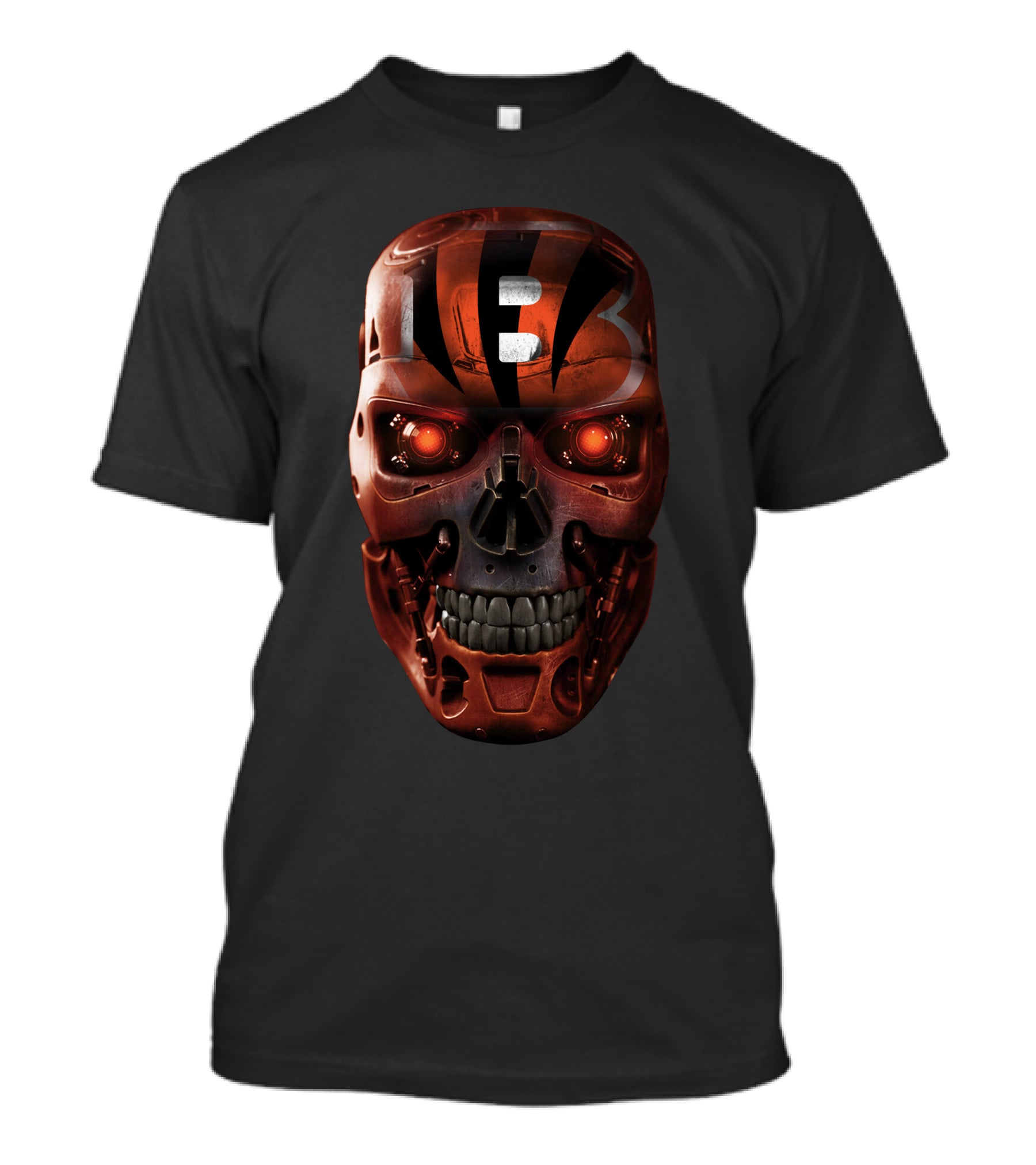 Terminator-Inspired Cincinnati Bengals Skull T-Shirt