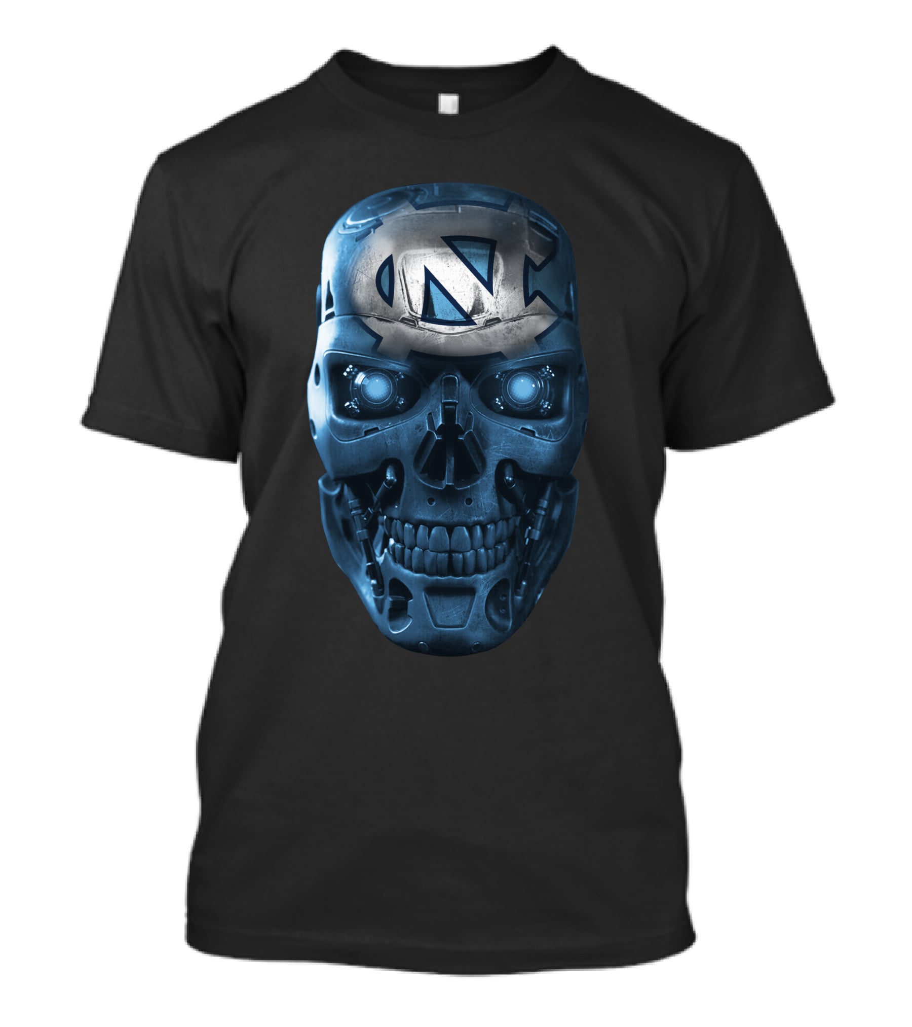 Skull Tarheels Chrome North Carolina Inspired T-Shirt