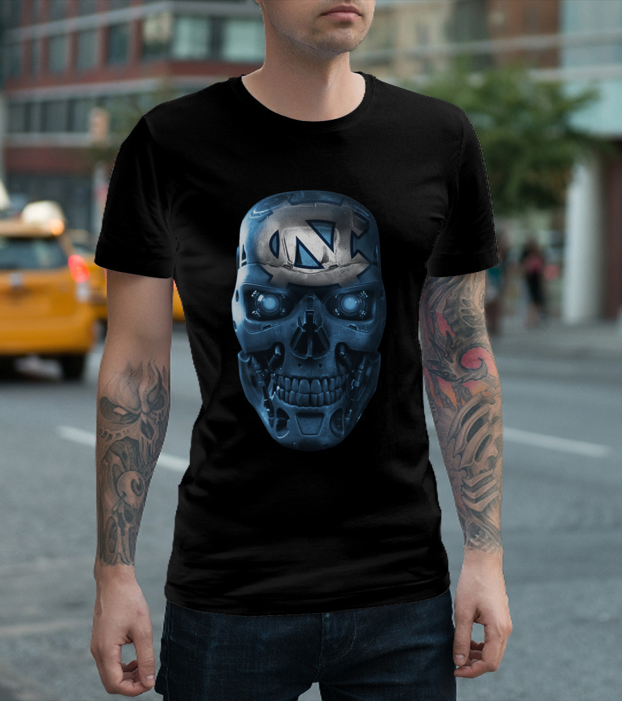 Skull Tarheels Chrome North Carolina Inspired T-Shirt
