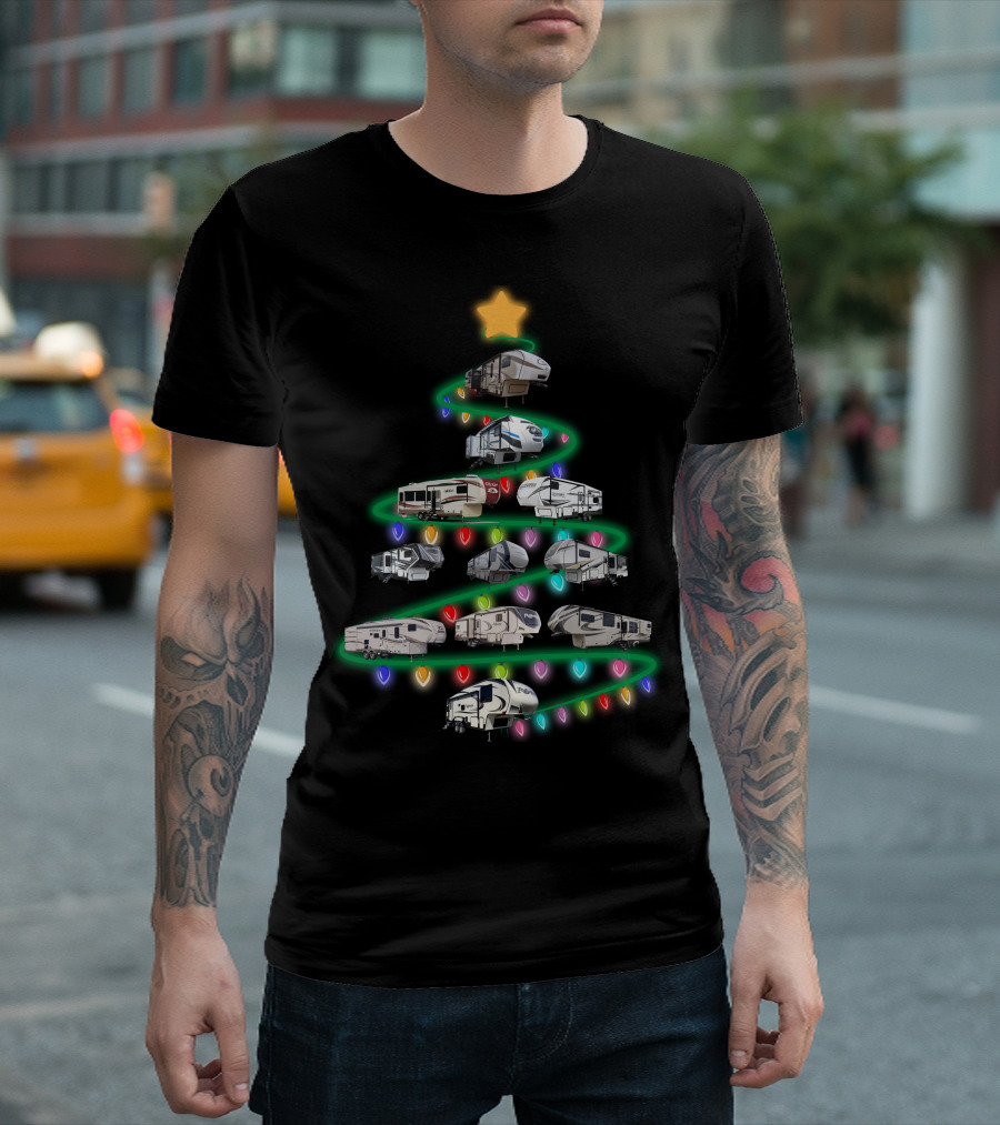 CHRISTMAS 5TH WHEEL TREE WITH LIGHTS AND STAR T-Shirt