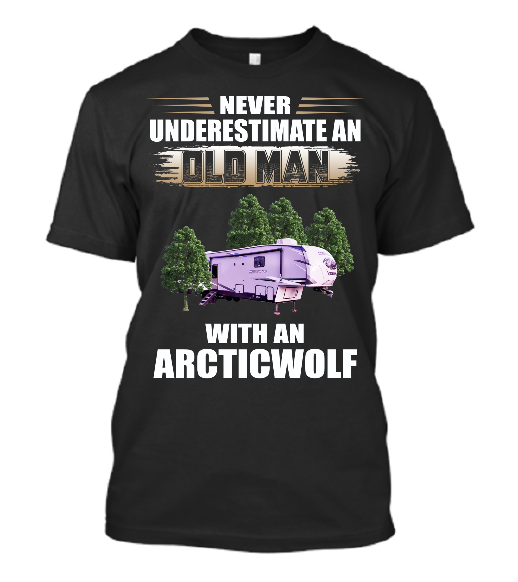 NEVER UNDERESTIMATE AN OLD MAN WITH AN ARCTIC WOLF 3660SUITE T-Shirt