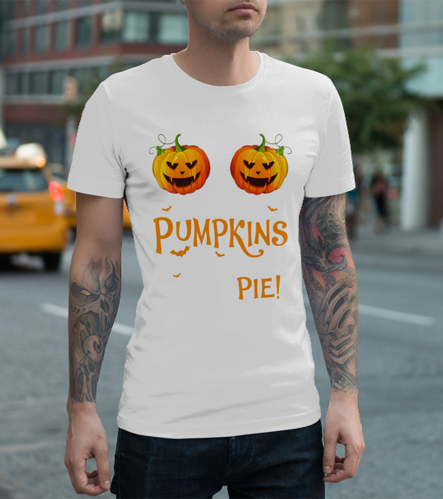 Pumpkins You Should See My Pie with Halloween Jack-O'-Lanterns and Bats T-Shirt