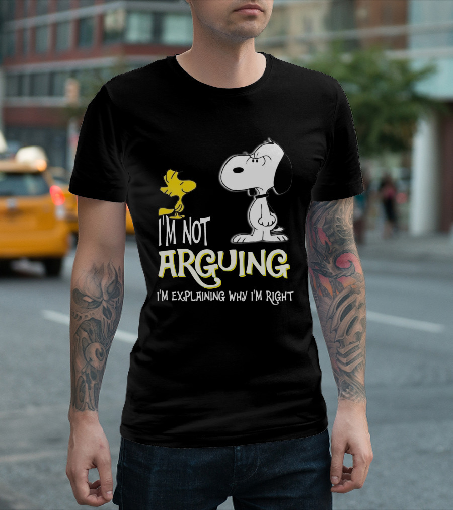 Snoopy Woodstock I'm Not Arguing I'm Explaining Why I'm Right T-Shirt