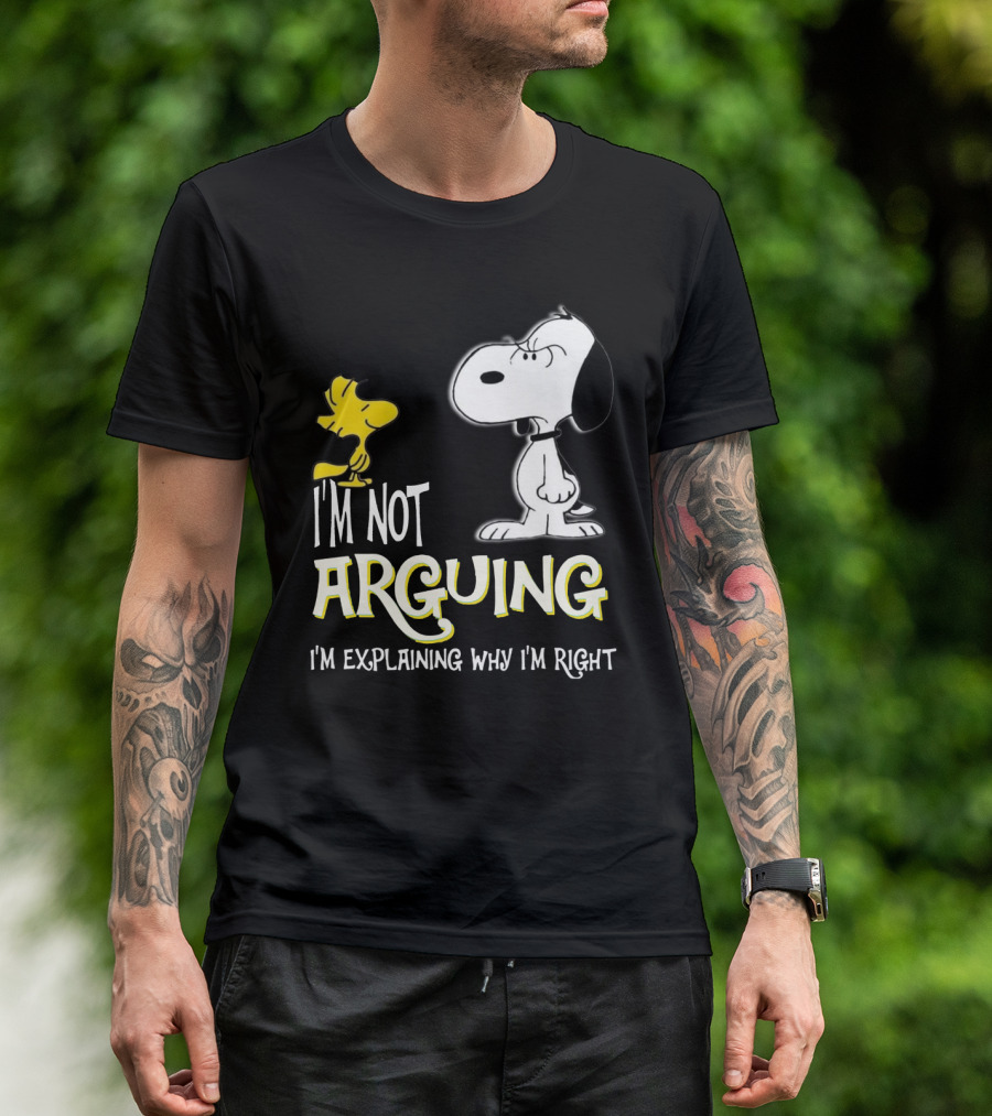 Snoopy Woodstock I'm Not Arguing I'm Explaining Why I'm Right T-Shirt