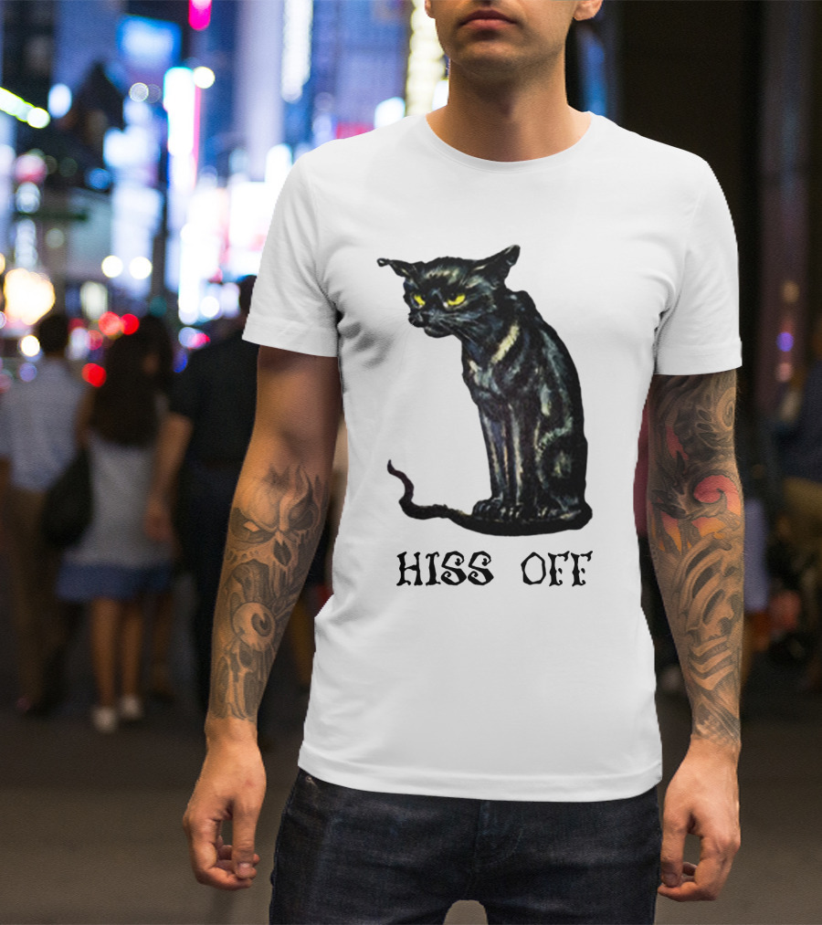Hiss Off Cat With Grumpy Black Cat T-Shirt
