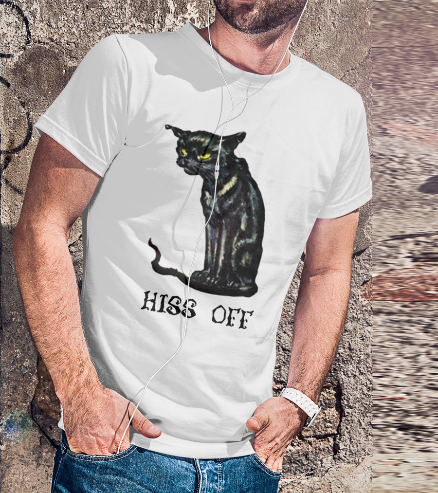 Hiss Off Cat With Grumpy Black Cat T-Shirt