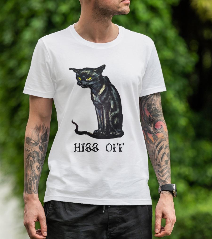Hiss Off Cat With Grumpy Black Cat T-Shirt