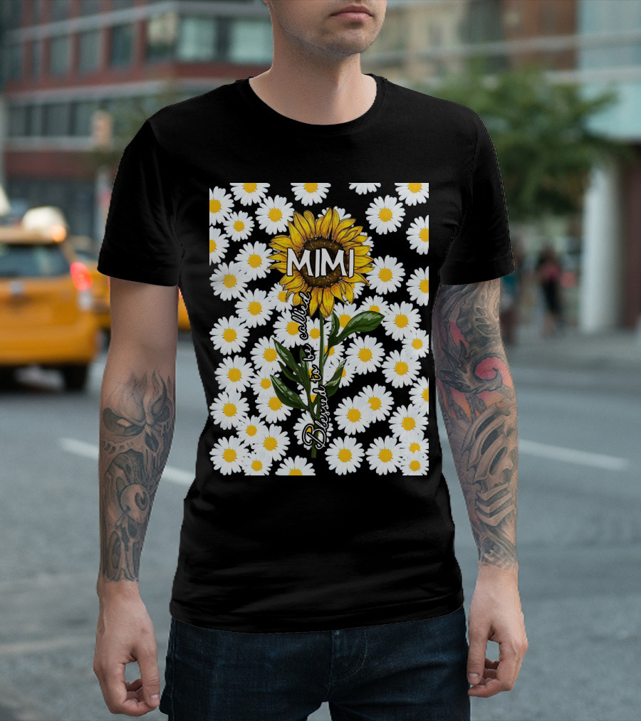 Sunflower Daisy Pattern Blessed To Be Called Mimi T-Shirt