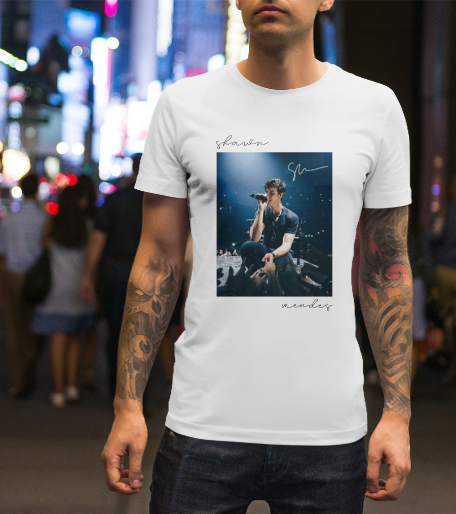 Shawn Mendes Signature Sm Concert Image T-Shirt