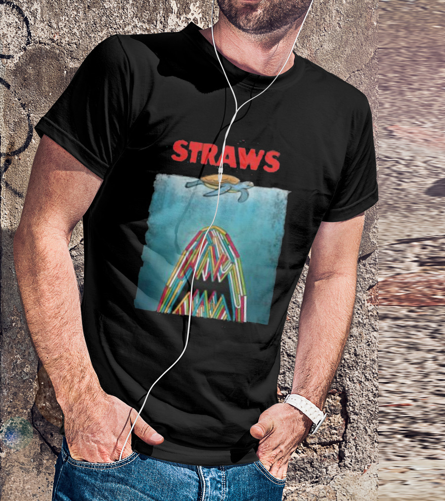 STRAWS Turtle Ocean Straws Mouth T-Shirt