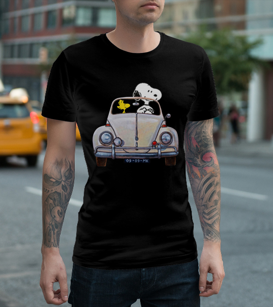 Snoopy And Woodstock 09-09-MK Car Adventure T-Shirt