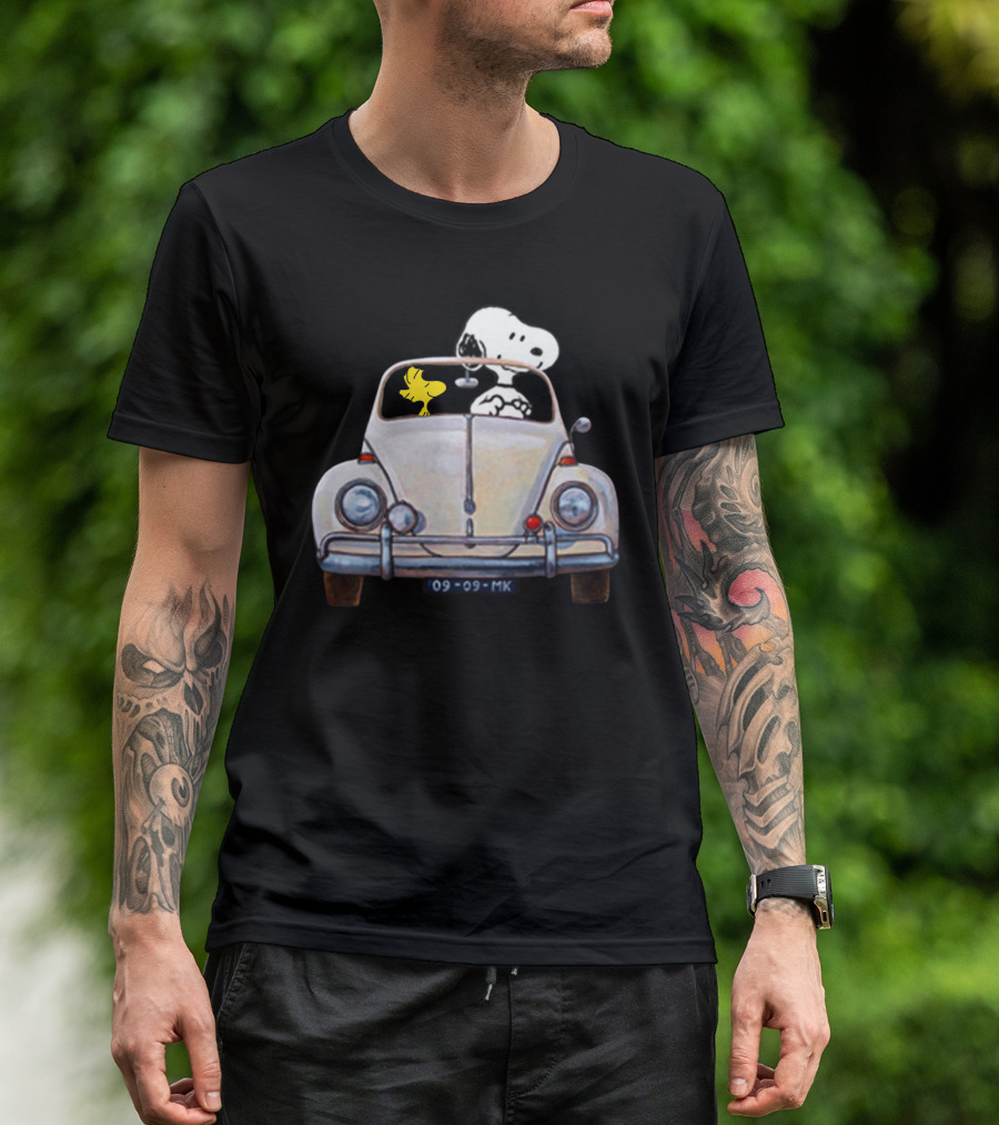 Snoopy And Woodstock 09-09-MK Car Adventure T-Shirt