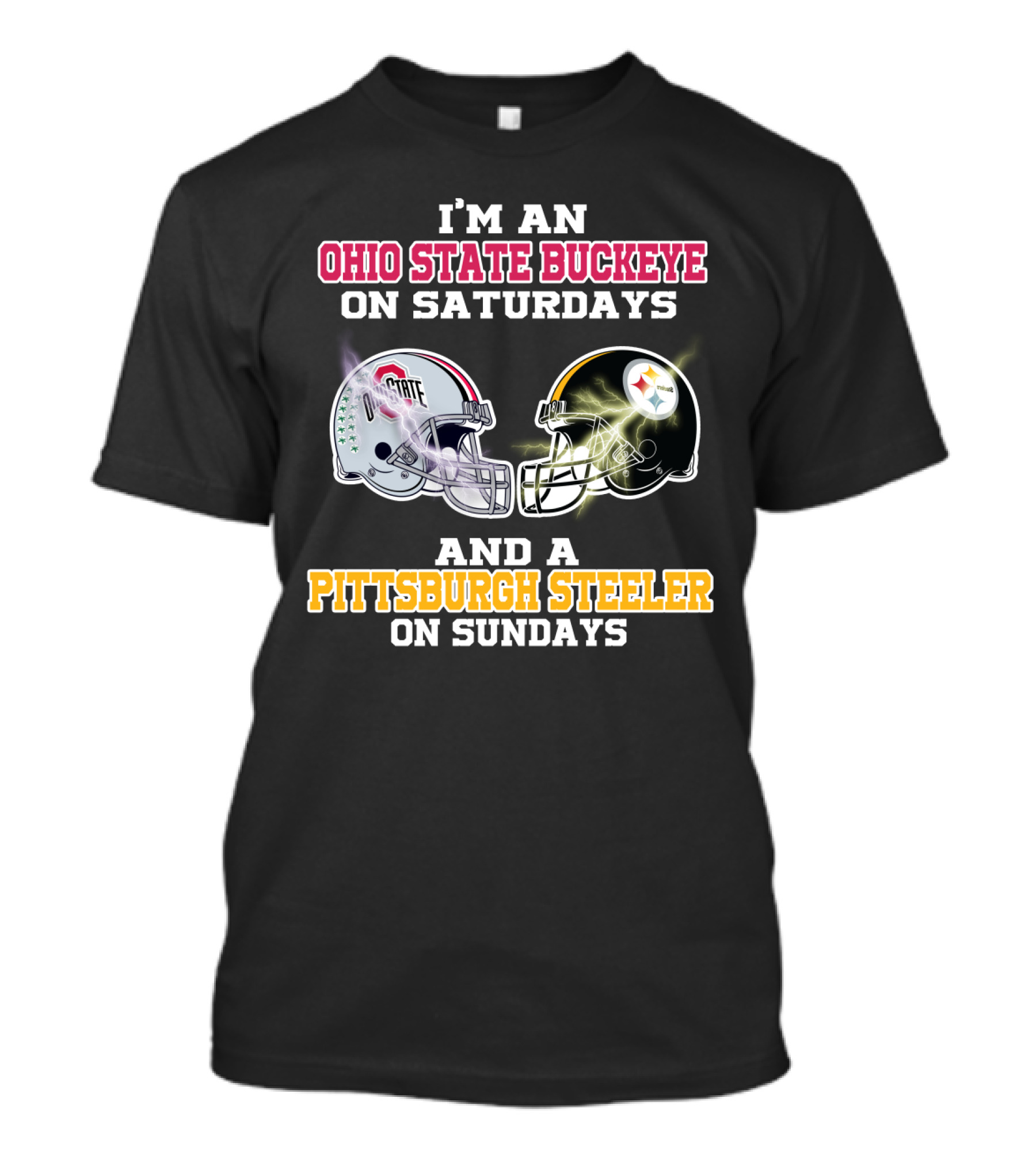 Ohio State Buckeye Saturdays Pittsburgh Steeler Sundays Football Fan Gear T-Shirt