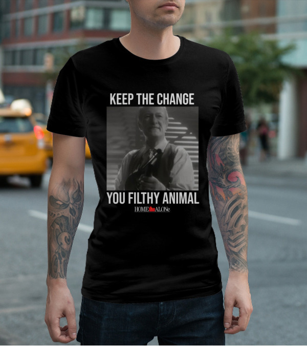 Keep The Change You Filthy Animal Home Alone Retro Movie Scene T-Shirt