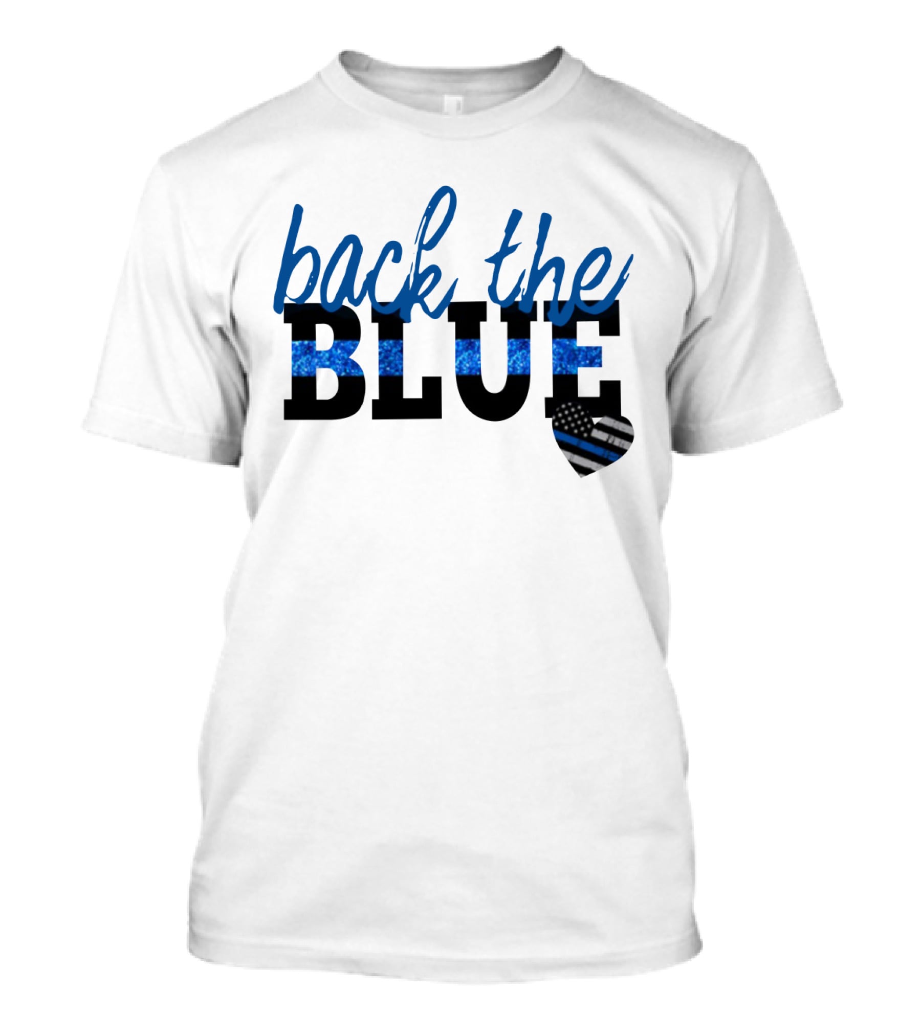 Back The Blue Thin Blue Line Heart T-Shirt