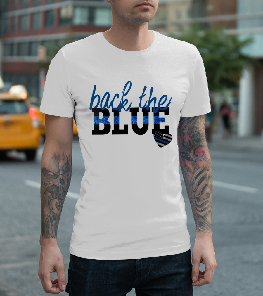 Back The Blue Thin Blue Line Heart T-Shirt