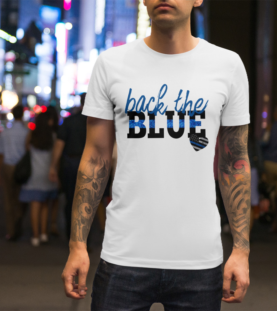 Back The Blue Thin Blue Line Heart T-Shirt