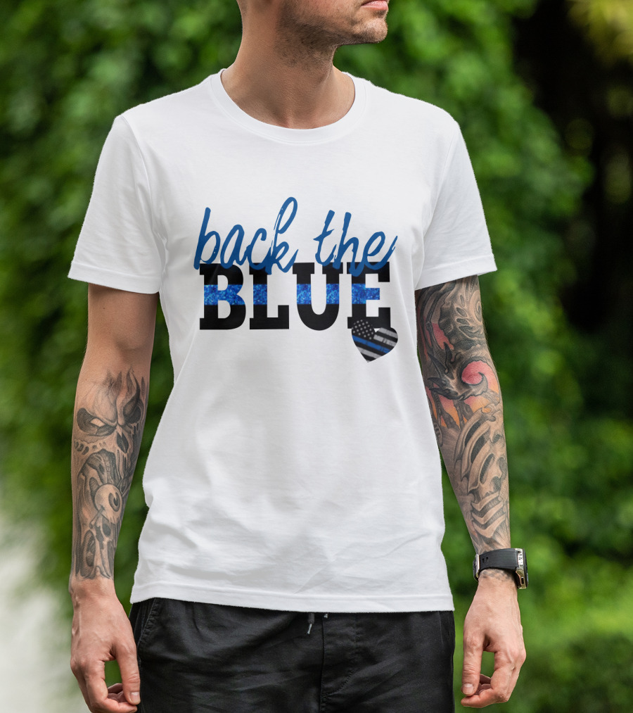 Back The Blue Thin Blue Line Heart T-Shirt