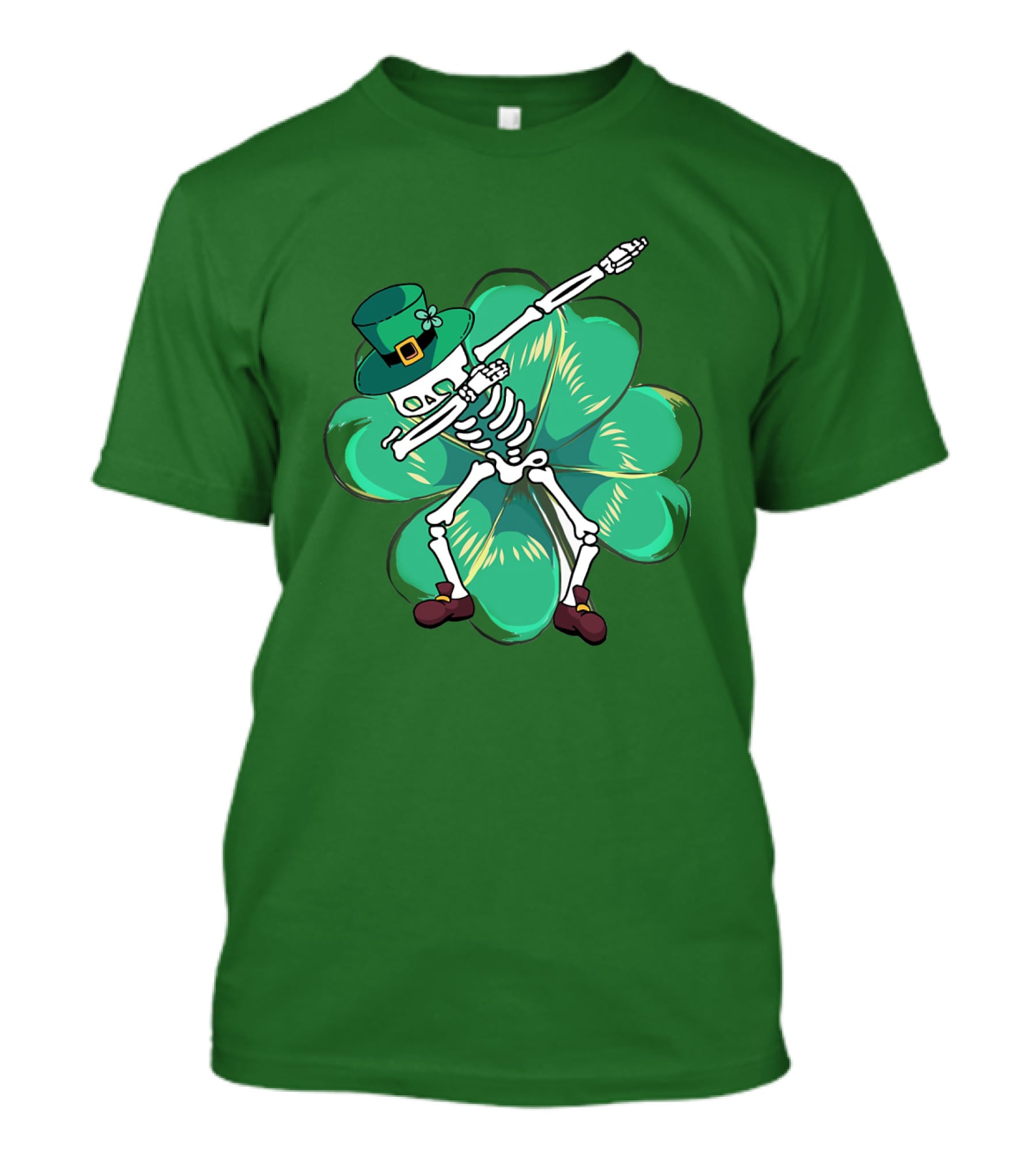 Dabbing Skeleton Leprechaun Shamrock St Patrick's Day T-Shirt