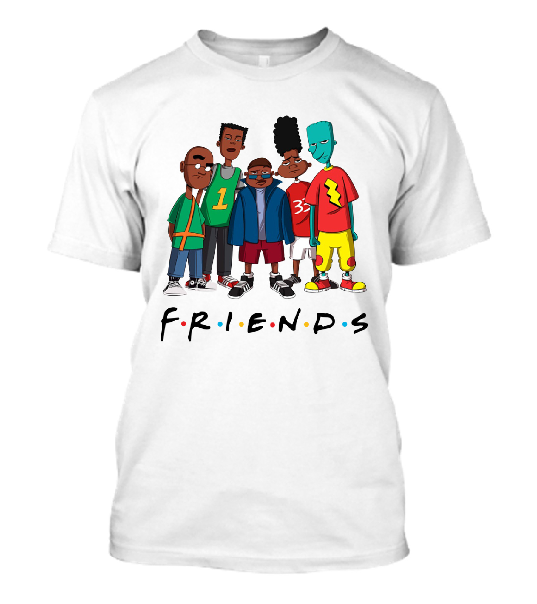 F.R.I.E.N.D.S Characters With 90s Animated T-Shirt