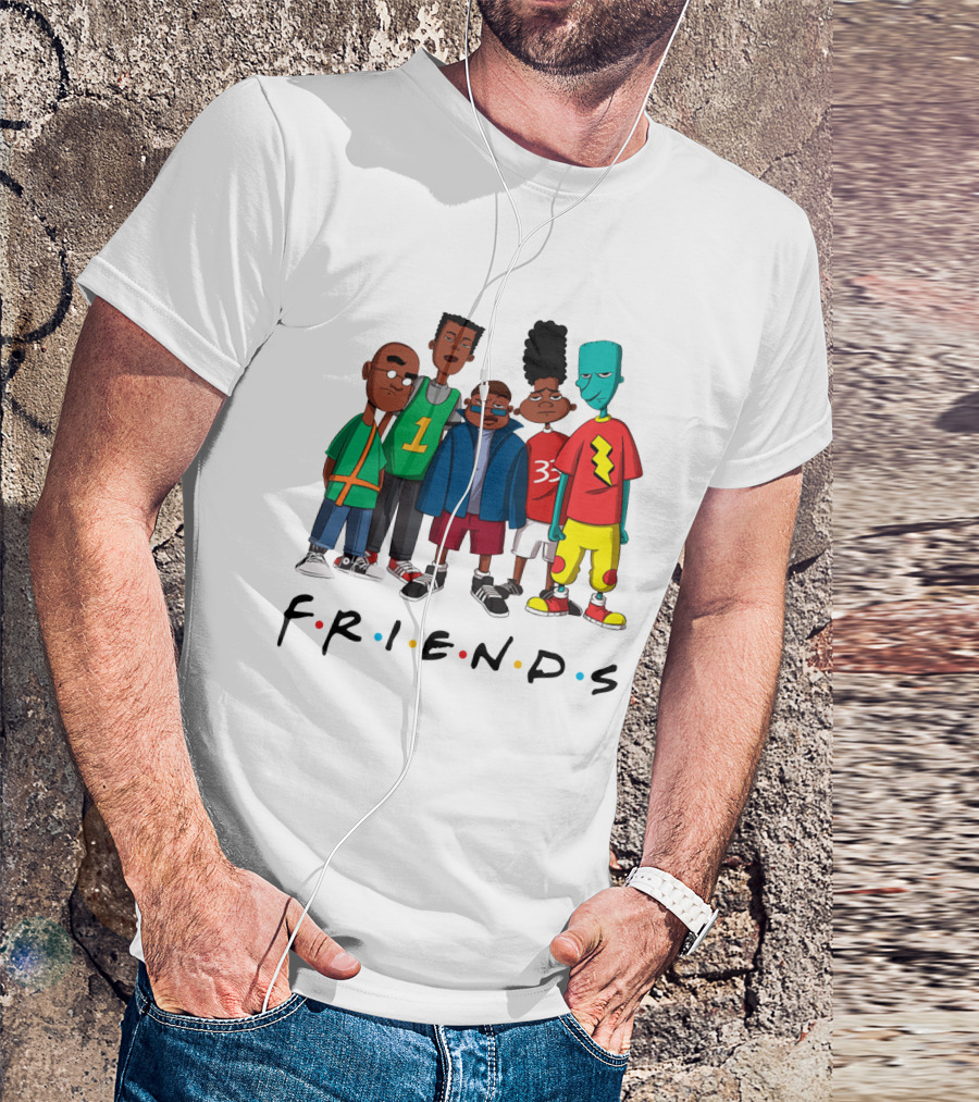 F.R.I.E.N.D.S Characters With 90s Animated T-Shirt