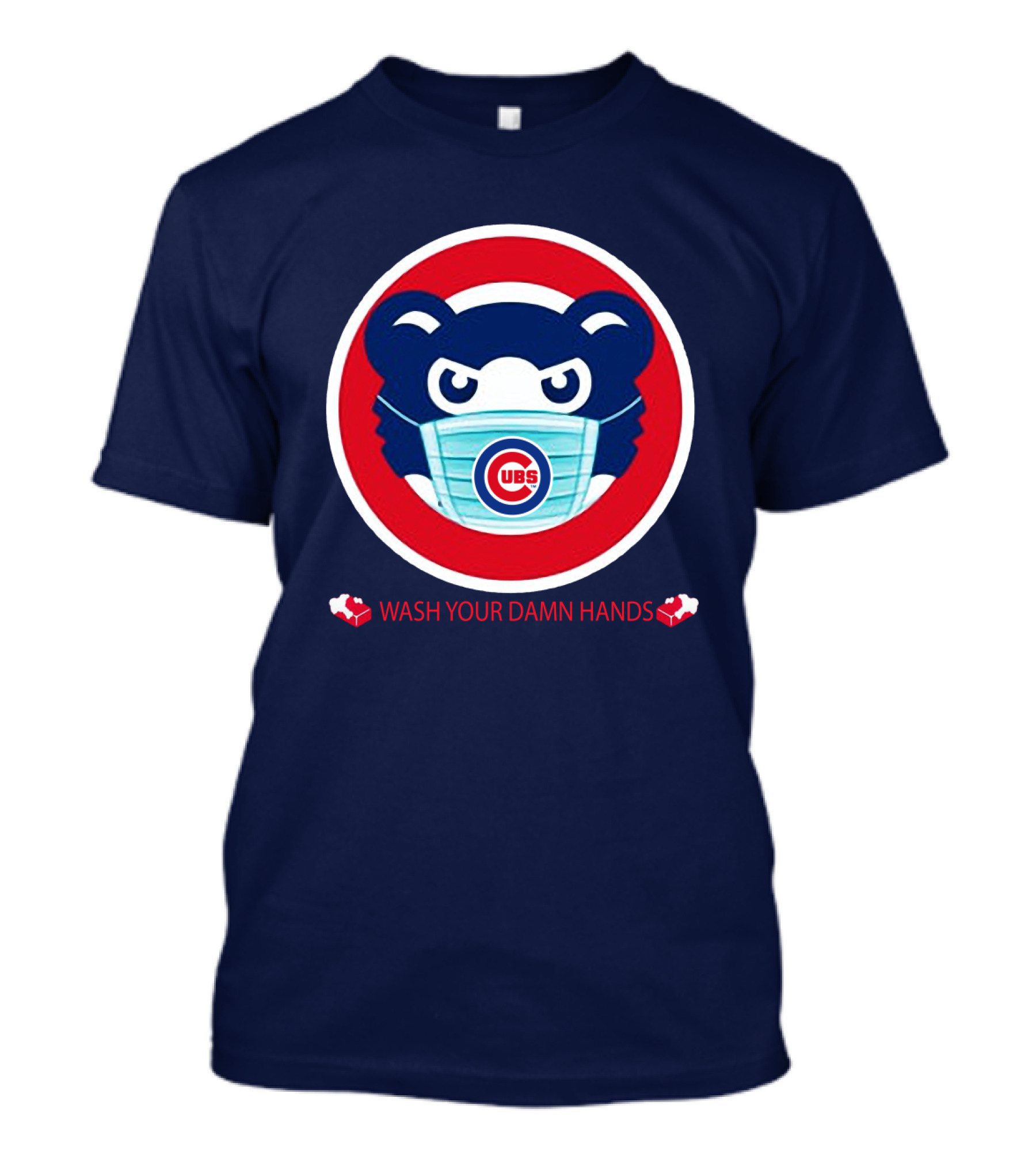 Chicago Cubs Masked Bear Wash Your Damn Hands T-Shirt