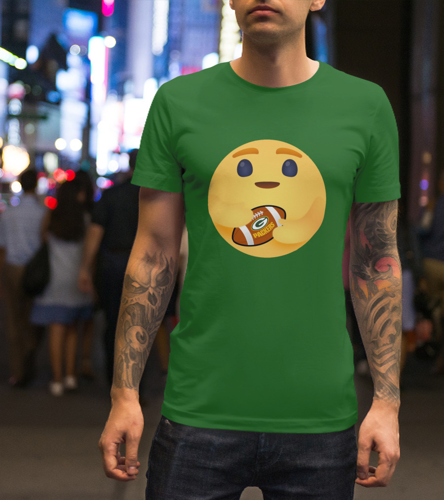 Care Emoji Hugs Green Bay Packers Football T-Shirt