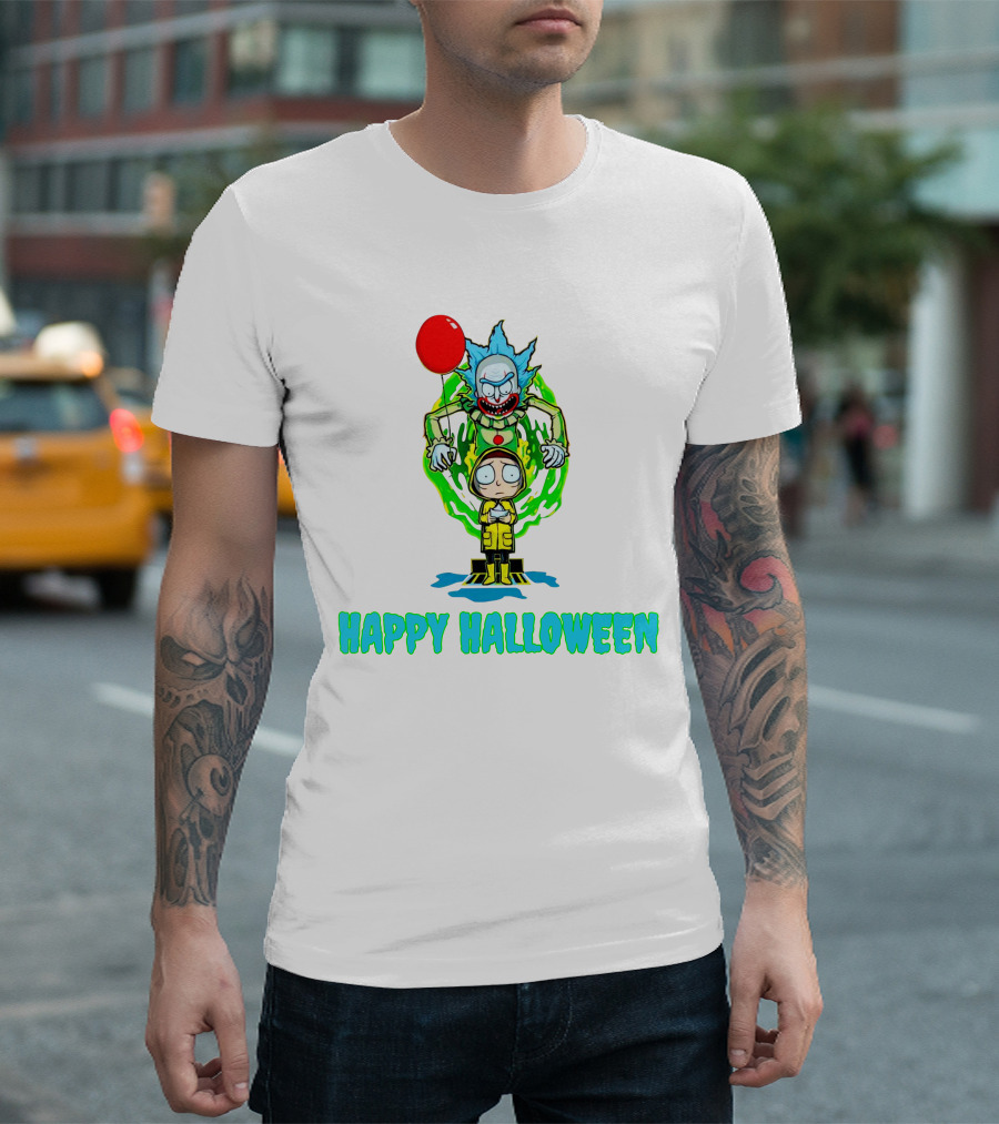 Happy Halloween Pennywise IT Rick and Morty T-Shirt